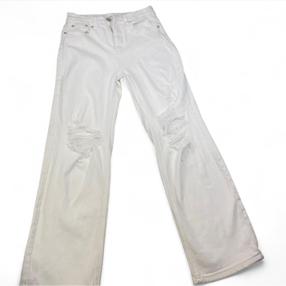 Almost Famous White Distressed Flare Jeans